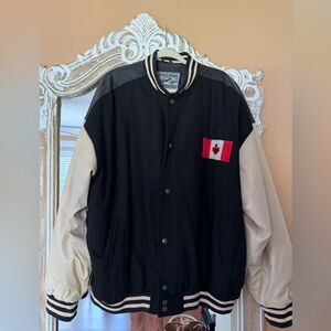 Steve and Barry’s Brand Quality Athletic Goods Canada faux leather jacket.
